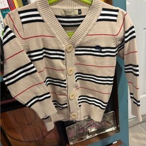Burberry Beige and Black Striped Sweater